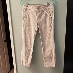 Cream Girlfriend Chino Petite Pants | Size 4P | LOFT
